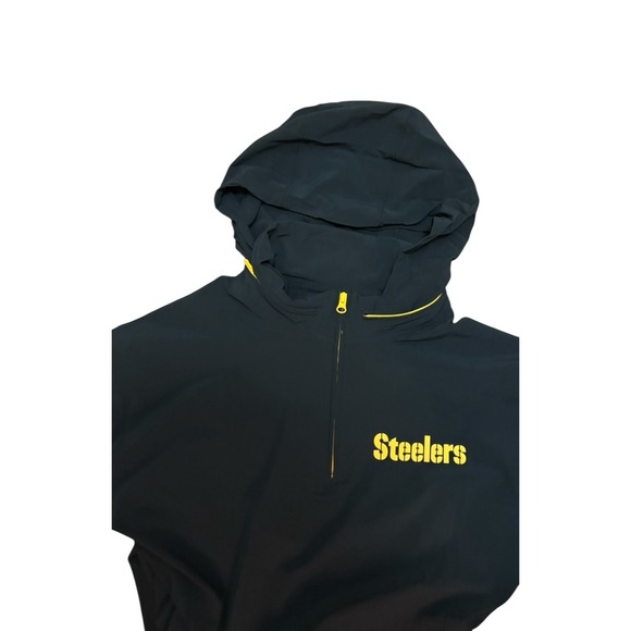 Nike Pittsburgh Steelers NFL Mens 2XL Black Quarter Zip Short Sleeve Windbreaker - Picture 7 of 9